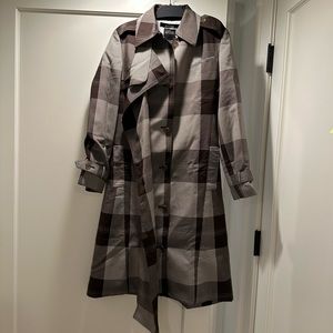 Rokh Checked Trench Coat